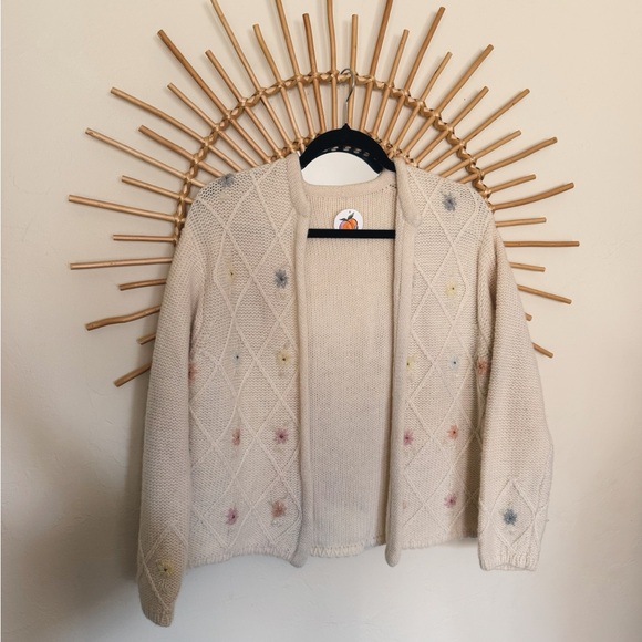 Vintage Beaded Floral Cardigan in Cream - Picture 7 of 9